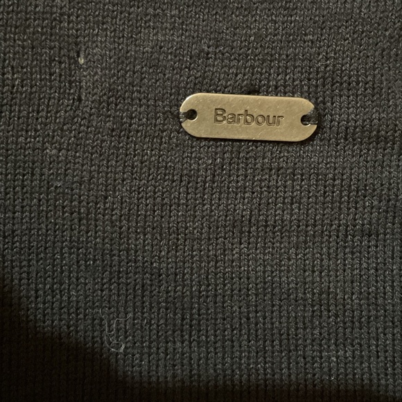 Preppy Barbour women’s classic navy cardigan sweater with tartan trim - Picture 7 of 7